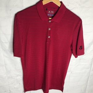 Adidas ClimaCool Men's Golf Short Sleeve Polo Shirt Red Striped Size Small